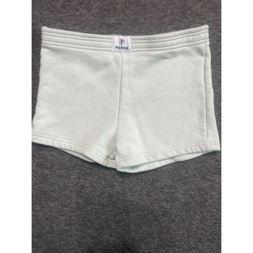 Parke Women Mint Green Cotton French Terry Sweat Shorts Size Small High Rise